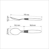 Colher Para Sobremesa Ipanema Com Lâmina Em Aço Inox E Cabo De Polipropileno Azul - 2