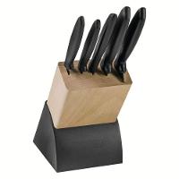 Jogo De Facas Plenus Lâminas Aço Inox Cabos De Polipropileno Suporte De Madeira 6 Peças - 15