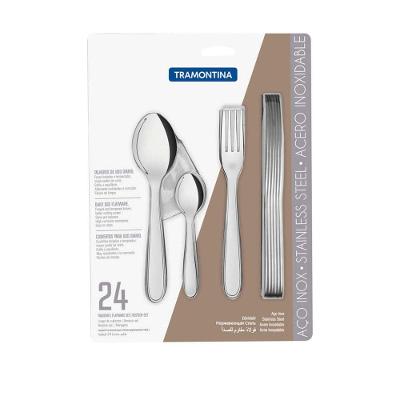 Faqueiro Tramontina Maresias Em Aço Inox Com Facas De Mesa Acabamento Brilho 24 Peças Tramontina