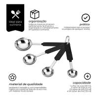 Conjunto De Colheres Medidoras Em Inox Ônix 4 Peças - Mimo - 2