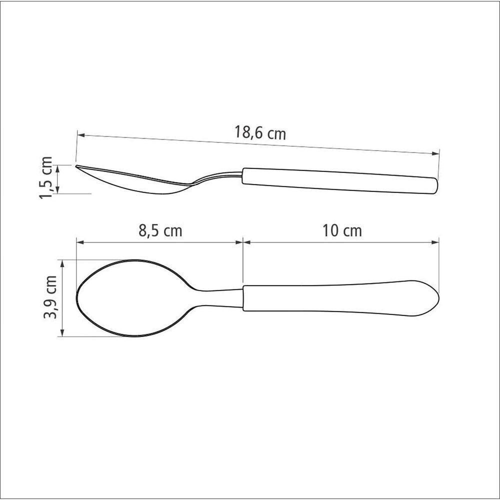 Colher De Mesa Tramontina Leme Com Lâmina Em Aço Inox E Cabo De Polipropileno Preto Tramontina - 2