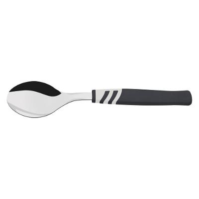 Colher Para Sobremesa Amalfi Tramontina Aço Inox E Cabo Preto Tramontina
