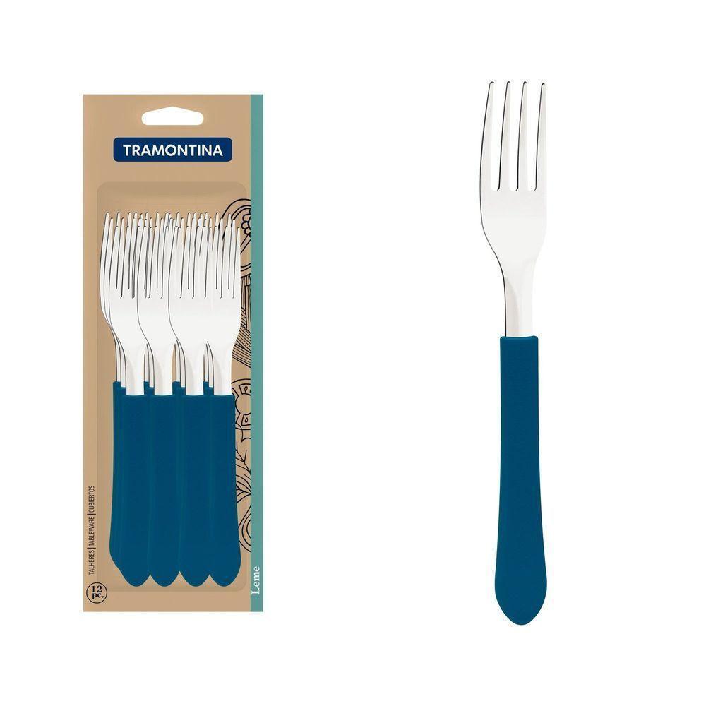 Conjunto De Garfos De Mesa Leme Com Lâminas Em Aço Inox E Cabo Azul Oceano 12 Peças - 1
