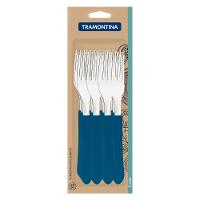 Conjunto De Garfos De Mesa Leme Com Lâminas Em Aço Inox E Cabo Azul Oceano 12 Peças - 2