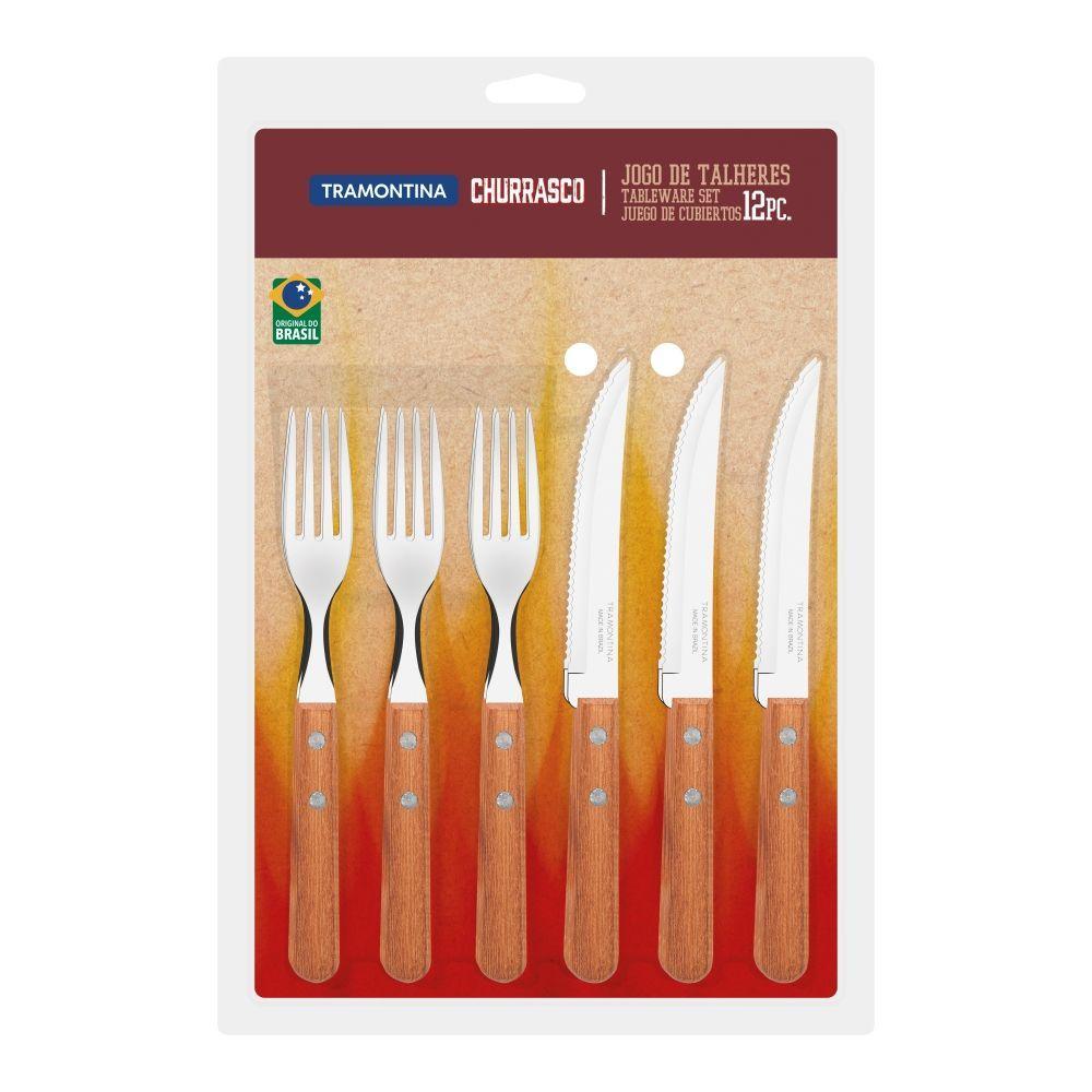 Jogo Kit Churrasco Tramontina 12 Peças Pampa Dynamic Madeira - 2