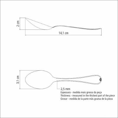 Colher Para Chá Vicenza Em Aço Inox Acabamento Alto Brilho Com Detalhes No Cabo