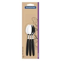 Conjunto De Colheres Para Chá Tramontina Ipanema Em Aço Inox E Cabo Preto 3 Peças Tramontina - 2