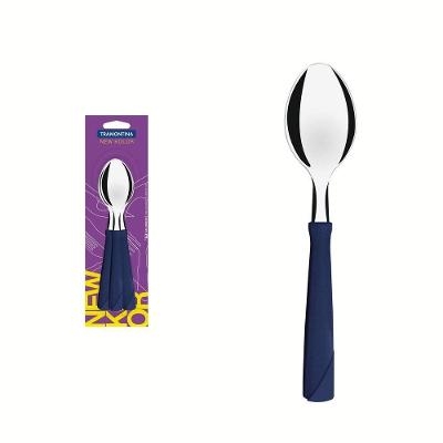 Conjunto De Colheres De Mesa Tramontina New Kolor Em Aço Inox E Cabo Azul 3 Peças Tramontina