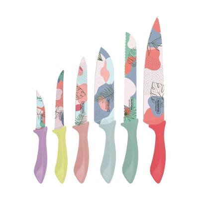 Jogo De Facas Colorcut Com Lâminas Em Aço Inox E Cabos De Polipropileno Colorido 06 Peças