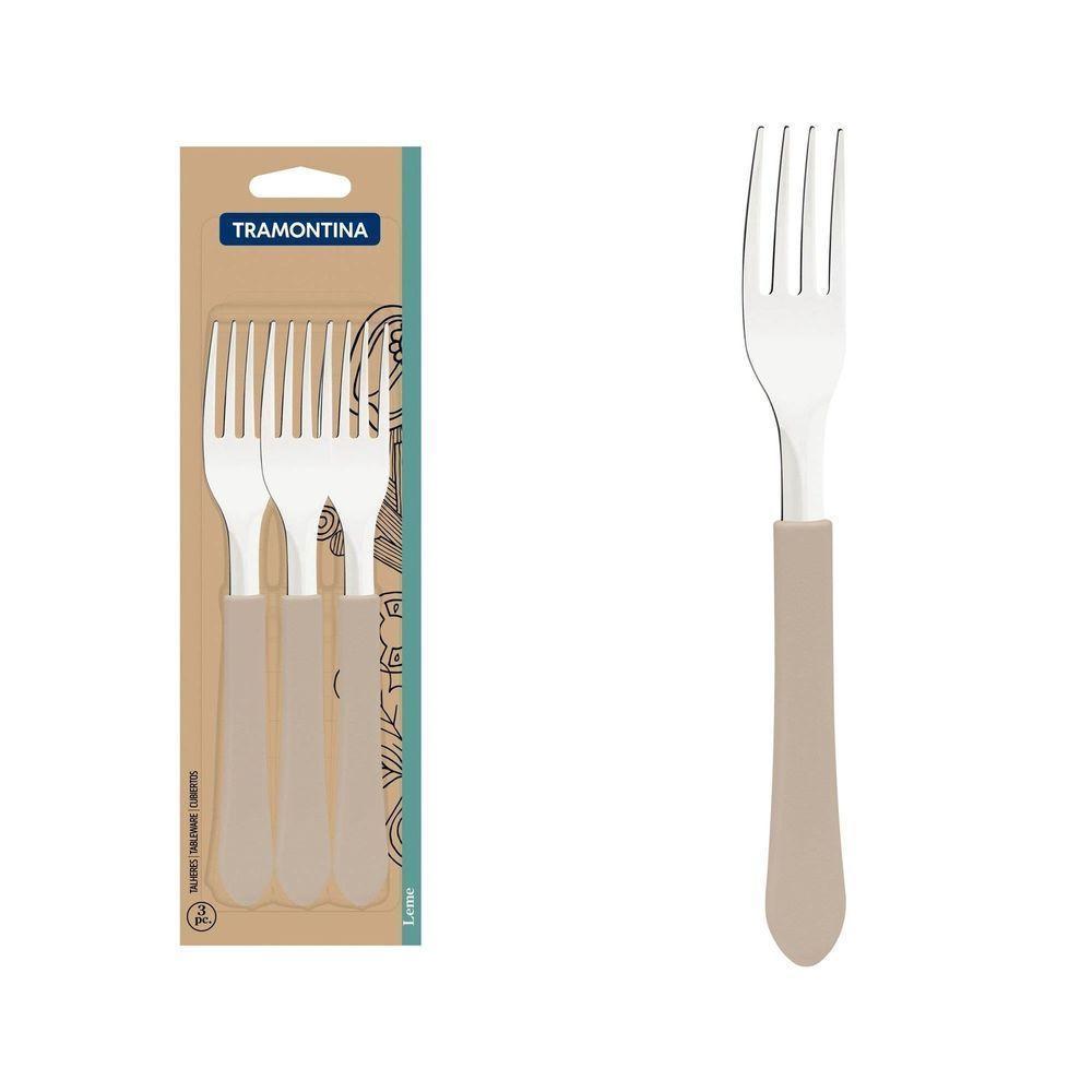 Conjunto De Garfos De Mesa Tramontina Leme Com Lâminas Em Aço Inox E Cabo Cinza 3 Peças Tramontina - 3