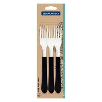 Conjunto De Garfos De Mesa Tramontina Leme Com Lâminas Em Aço Inox E Cabo Preto 3 Peças Tramontina - 2