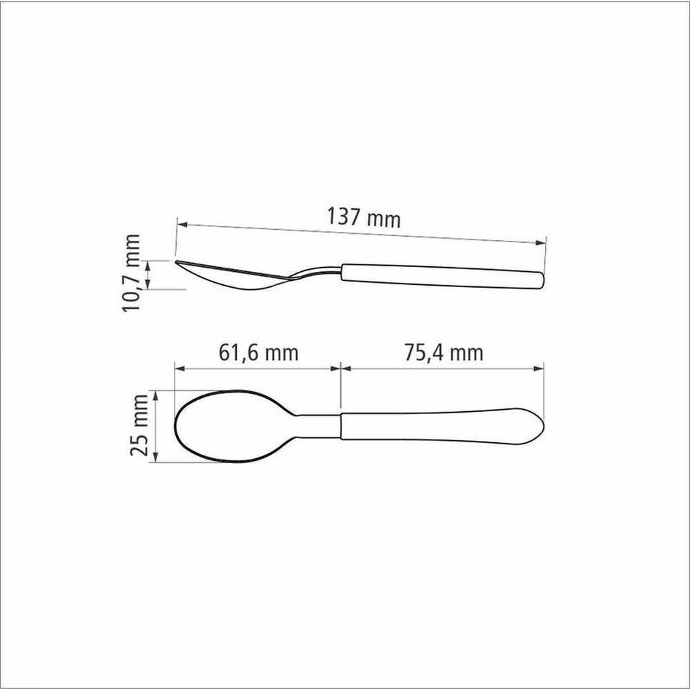 Colher Para Chá Tramontina Leme Com Lâmina Em Aço Inox E Cabo De Polipropileno Preto Tramontina - 2