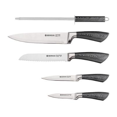 Kit Facas Herzog Premium Aço Inox - Cabo Granite Com 05 Pçs