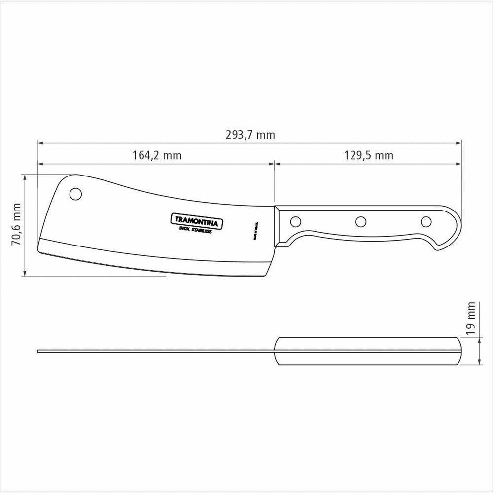 Cutelo Tramontina Polywood Com Lâmina Em Aço Inox E Cabo De Madeira Castanho 6" Tramontina - 2