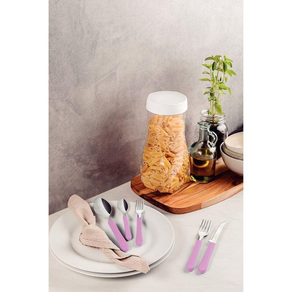 Faqueiro Leme Com Lâminas Em Aço Inox E Cabos De Polipropileno Lavanda 20 Peças - 4