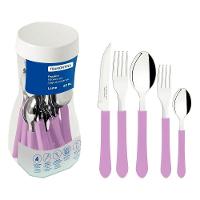 Faqueiro Leme Com Lâminas Em Aço Inox E Cabos De Polipropileno Lavanda 20 Peças - 1