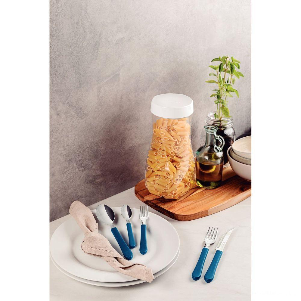 Faqueiro Tramontina Leme Com Lâminas Em Aço Inox E Cabos De Polipropileno Azul 20 Peças Tramontina - 4