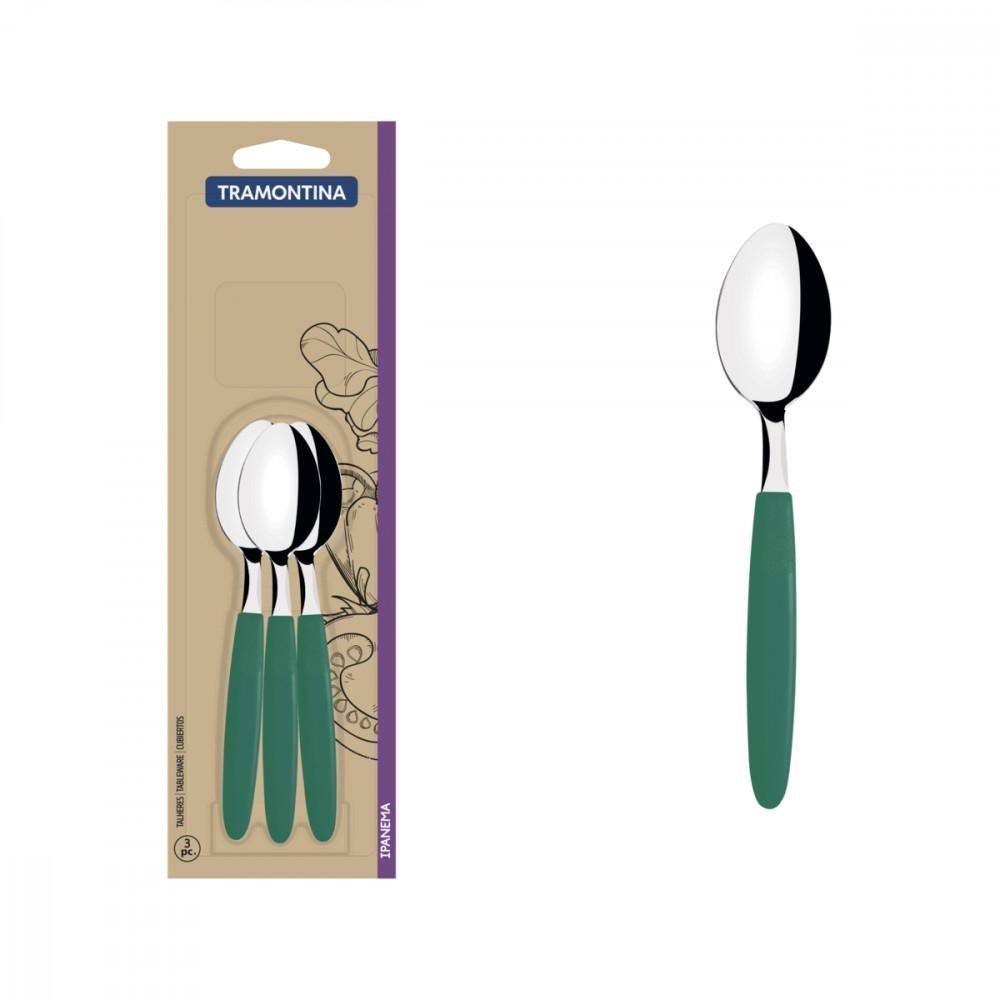 Conjunto de Colheres de Chá Tramontina Ipanema Verde 3 Peças - 1