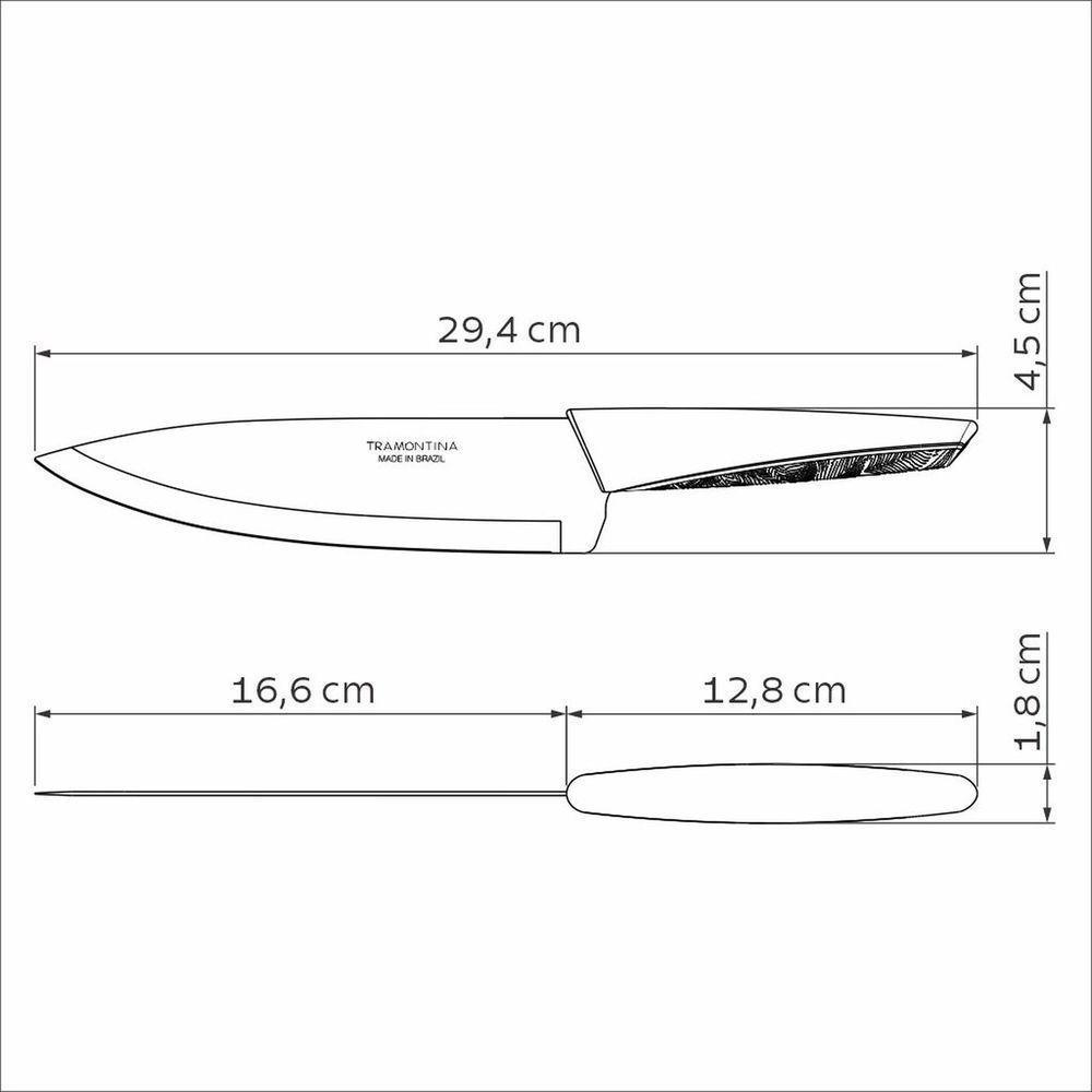 Faca Chef Lyf Com Lâmina Em Aço Inox E Cabo De Polipropileno Pcr Verde Natureza 7" - 7