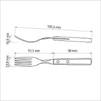 Garfo De Mesa Tramontina Em Aço Inox E Cabo Em Madeira Polywood Castanho Tramontina - 3