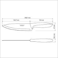 Faca Chef Tramontina Plenus Com Lâmina Em Aço Inox E Cabo De Polipropileno Off White 7" Tramontina - 2