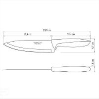 Faca Chef Tramontina Plenus Com Lâmina Em Aço Inox E Cabo De Polipropileno Preto 7" Tramontina