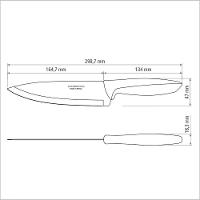 Faca Chef Tramontina Plenus Com Lâmina Em Aço Inox E Cabo De Polipropileno Preto 7" Tramontina - 5