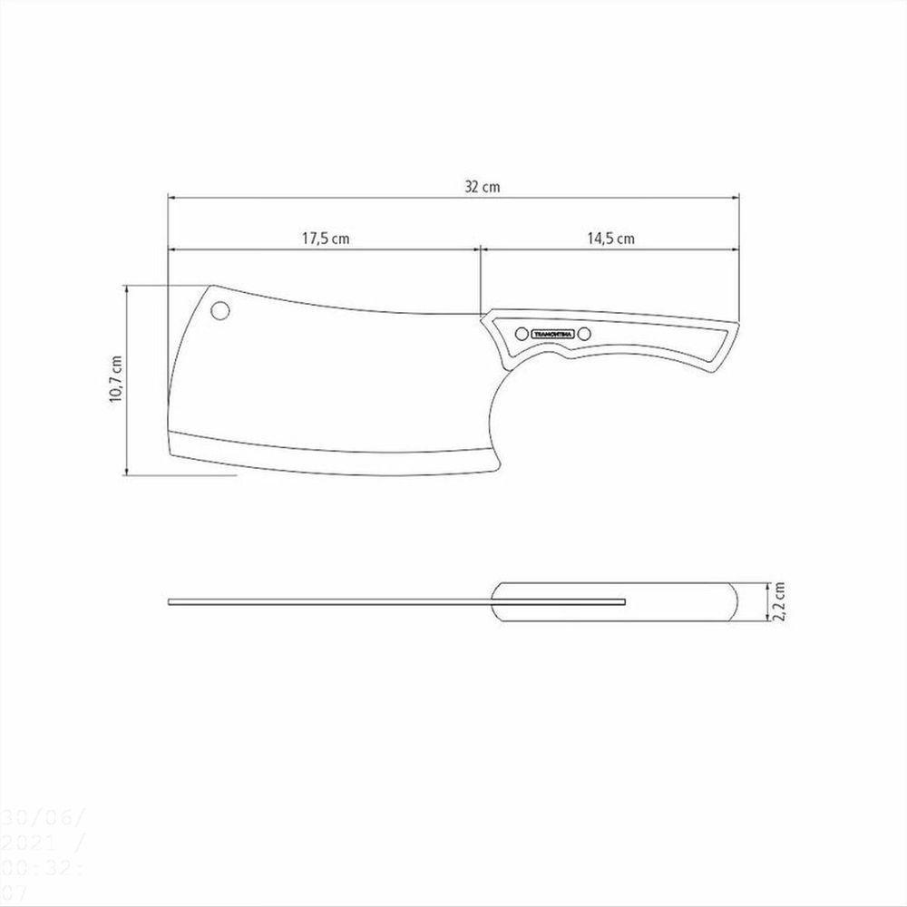 Cutelo Tramontina Churrasco Black Com Lâmina De Aço Inox Escurecido E Cabo De Madeira 7" Tramontina - 5