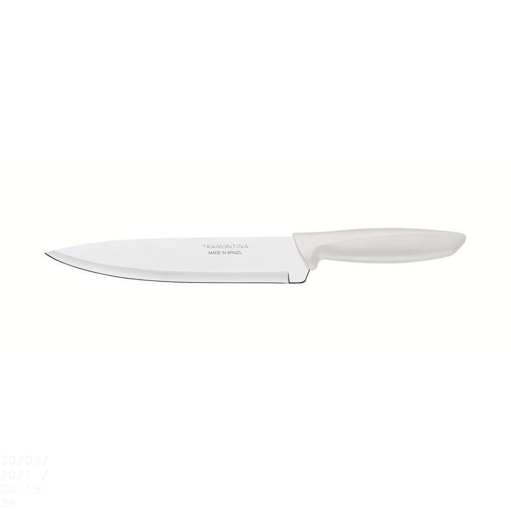 Faca Chef Tramontina Plenus Com Lâmina Em Aço Inox E Cabo De Polipropileno Off White 8" Tramontina - 1
