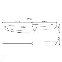 Faca Chef Tramontina Plenus Com Lâmina Em Aço Inox E Cabo De Polipropileno Cinza 7" Tramontina