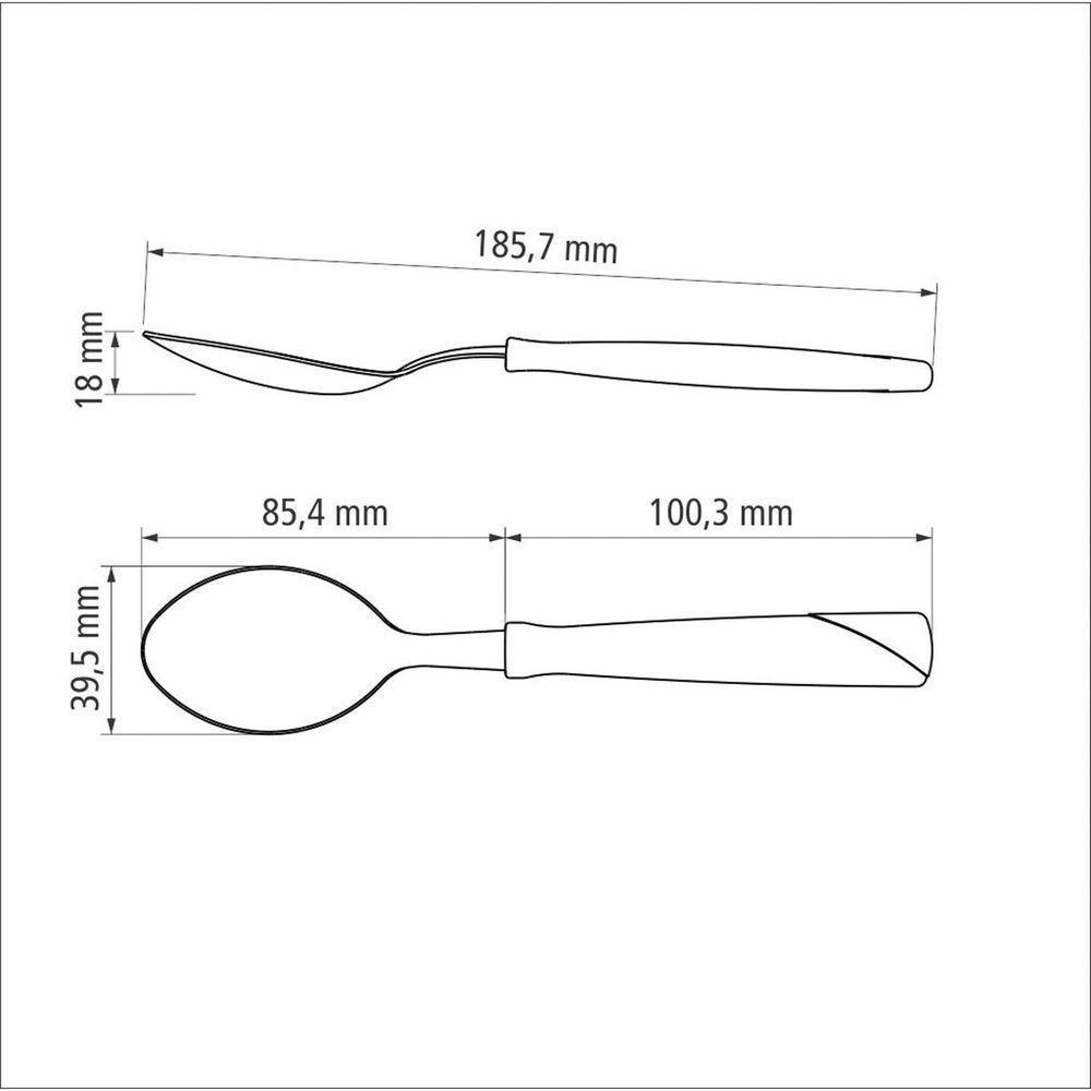 Colher De Mesa Tramontina New Kolor Com Lâmina Em Aço Inox E Cabo De Polipropileno Azul Tramontina - 2