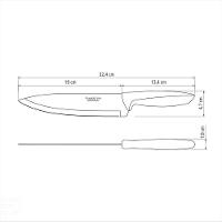 Faca Chef Tramontina Plenus Com Lâmina Em Aço Inox E Cabo De Polipropileno Preto 8" Tramontina - 2