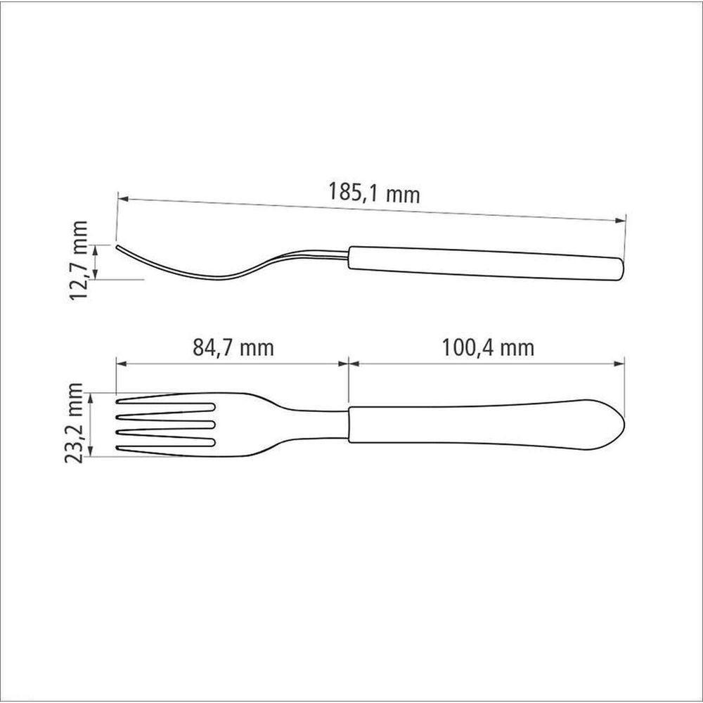 Garfo De Mesa Tramontina Leme Com Lâmina Em Aço Inox E Cabo De Polipropileno Azul Oceano Tramontina - 2