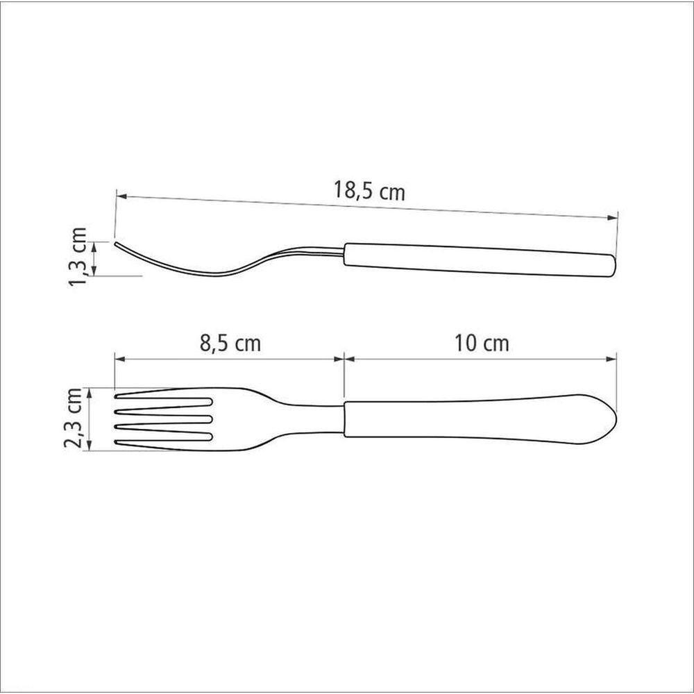 Garfo De Mesa Tramontina Leme Com Lâmina Em Aço Inox E Cabo De Polipropileno Azul Oceano Tramontina - 3