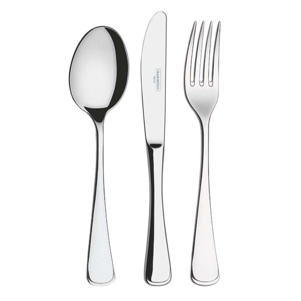 Faqueiro Mônaco Em Aço Inox Com Facas De Mesa Acabamento Alto Brilho Com Detalhes No Cabo - 3