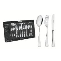 Faqueiro Mônaco Em Aço Inox Com Facas De Mesa Acabamento Alto Brilho Com Detalhes No Cabo - 1