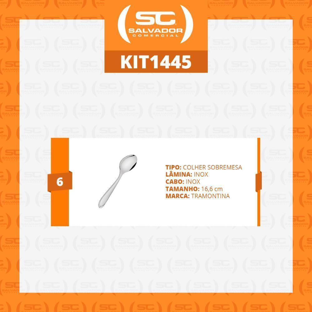 Kit - 6 Colheres De Sobremesa Luxo Laguna Em Aço Inox Csitop - Tramontina - 4