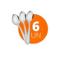 Kit - 6 Colheres De Sobremesa Luxo Laguna Em Aço Inox Csitop - Tramontina - 1