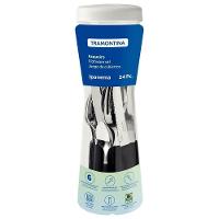 Faqueiro Ipanema Com Lâminas Em Aço Inox E Cabos De Polipropileno Preto Com Pote Plástico - 1