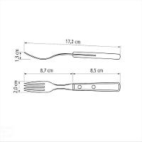 Garfo Para Sobremesa Tramontina Em Aço Inox E Cabo Em Madeira Polywood Castanho Tramontina - 2