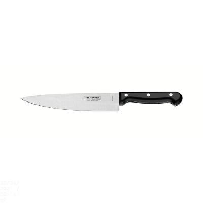 Faca Chef Tramontina Ultracorte Com Lâmina Em Aço Inox E Cabo De Polipropileno Preto 7" Tramontina