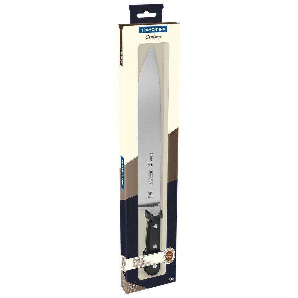 Faca Chef Century Com Lâmina Em Aço Inox E Cabo De Policarbonato E Fibra De Vidro 10" - 3