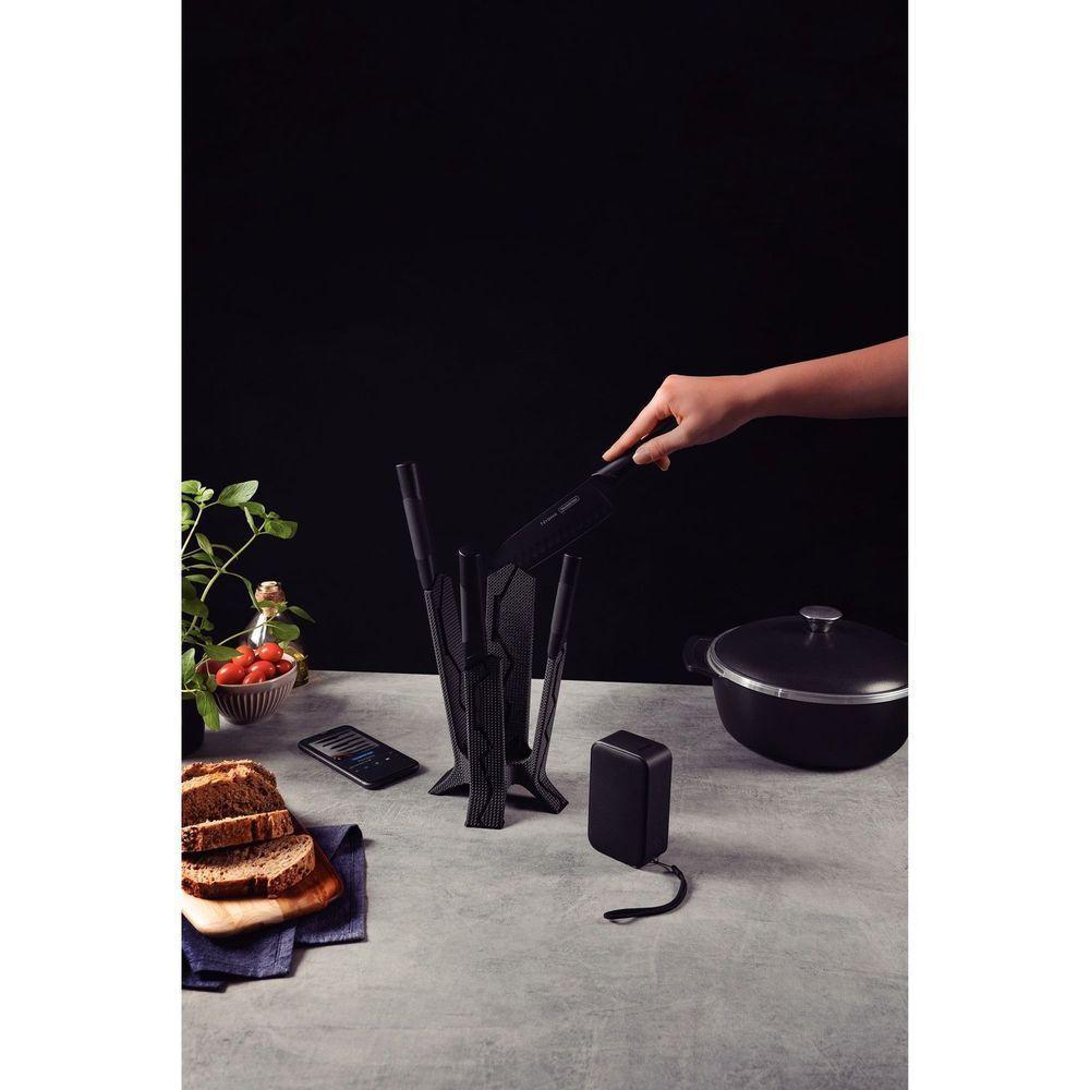 Jogo De Facas Nygma Com Lâmina Em Aço Inox E Cabos De Polipropileno Preto Com Suporte E C - 7