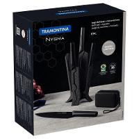 Jogo De Facas Nygma Com Lâmina Em Aço Inox E Cabos De Polipropileno Preto Com Suporte E C - 2