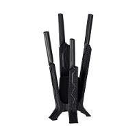 Jogo De Facas Nygma Com Lâmina Em Aço Inox E Cabos De Polipropileno Preto Com Suporte E C - 6