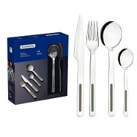 Faqueiro Tramontina Vik Em Aço Inox Com Detalhes Em Polipropileno Oliva 24 Peças Tramontina - 1