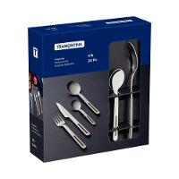 Faqueiro Tramontina Vik Em Aço Inox Com Detalhes Em Polipropileno Oliva 24 Peças Tramontina - 6