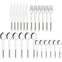 Faqueiro Tramontina Vik Em Aço Inox Com Detalhes Em Polipropileno Oliva 24 Peças Tramontina - 9