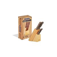 Jogo De Facas Tramontina Polywood Lâminas Aço Inox Cabos De Madeira Castanho 6 Peças Tramontina - 1