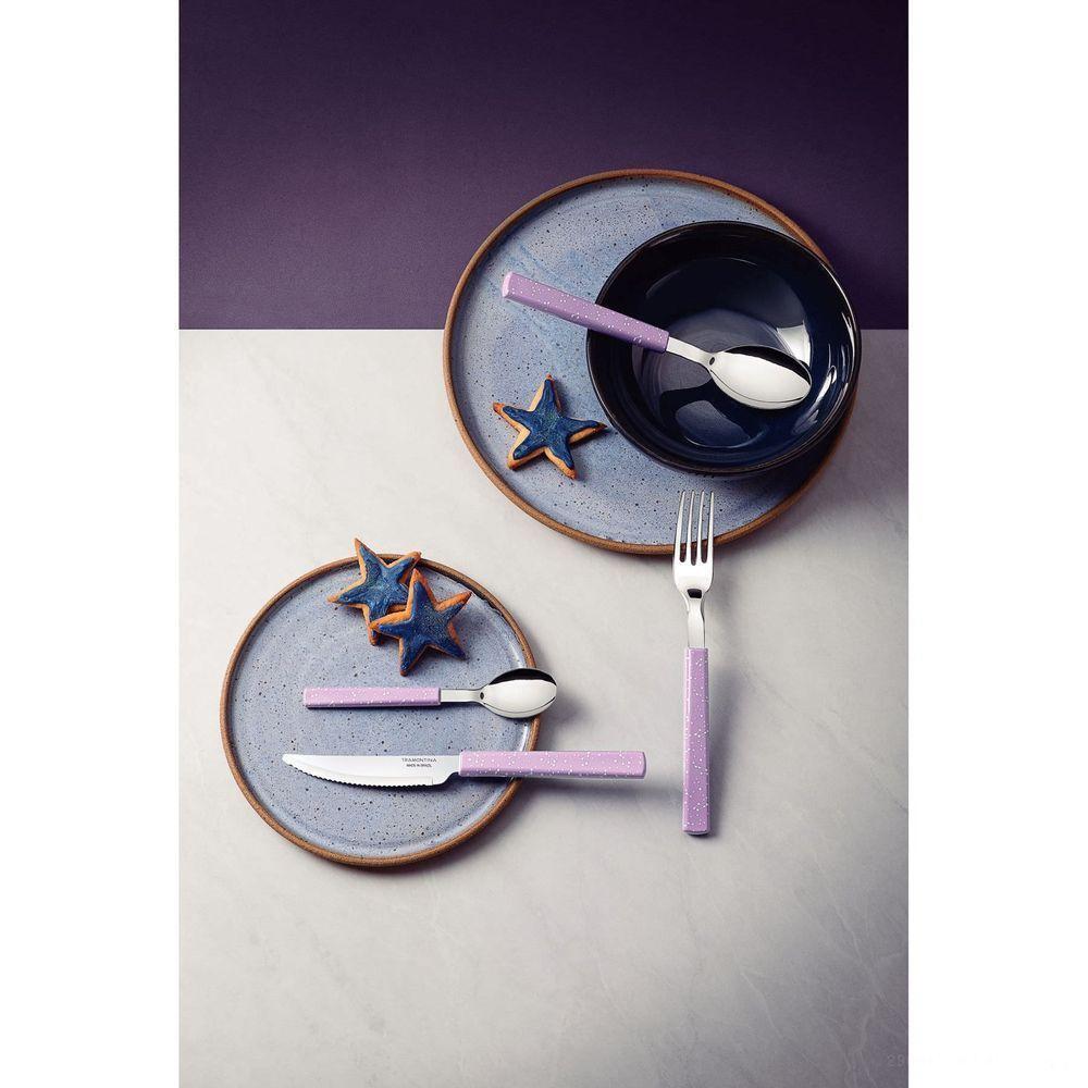 Faqueiro Bliss Com Lâminas Em Aço Inox E Cabos De Polipropileno Lavanda 16 Peças - 5